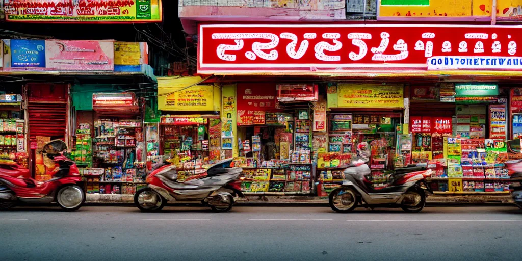 Image similar to a background of convenient store on bangkok street photography created for the short film the witness, directed by alberto mielgo for netflix