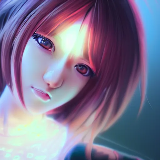 Image similar to photorealistic dramatic liquids anime girl render, detailed face, colorful, atmosphere cinematic, by wlop, by ilyu kuvshinov, soft shadows, be concept art, super detailed, vfx, houdini, 8 k, super realistic, ufotable studio art style, global illumination, trending in pixiv, dramatic color, ray tracing, god rays