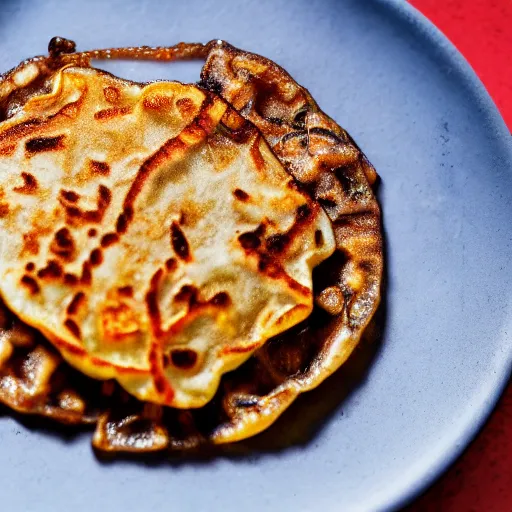 Image similar to michelin star photography of a rusty pipe pupusa,