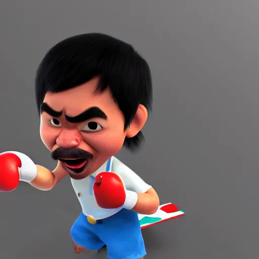 Image similar to manny pacquiao, driving a car, as a pixar disney character from up ( 2 0 0 9 ), unreal engine, octane render, 3 d render, photorealistic