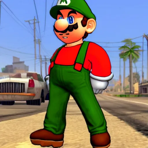 Image similar to mario in gta san andreas