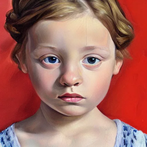 Image similar to high quality high detail painting by lucian freud, hd, cutest girl portrait, photorealistic lighting