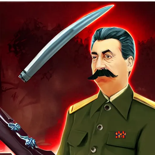 Image similar to Stalin as a JRPG Boss