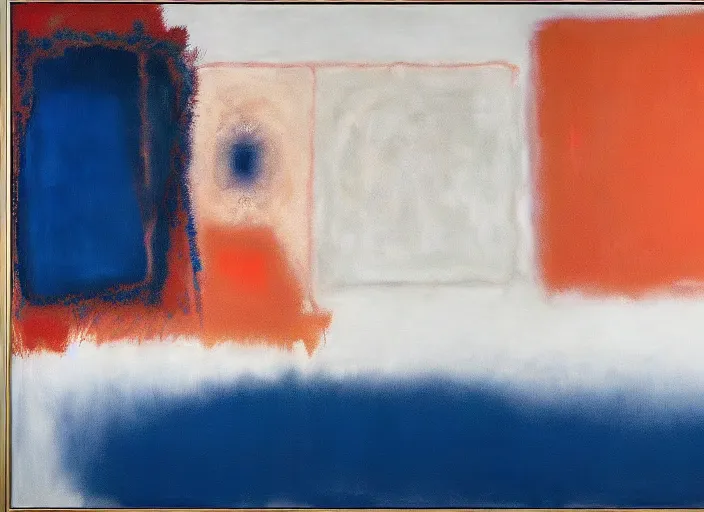 Prompt: abstract lively painting in dark blue, white, orange, pink, painted by Pat Steir, Mark Rothko, Julian Schnabel, Helen Frankenthaler, and Hilma af Klint, abstract painting, color field painting. 8k, pastose, extreme detail, intricate detail, masterpiece