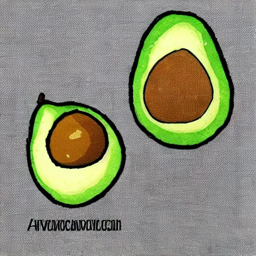 Image similar to avocado kawai art