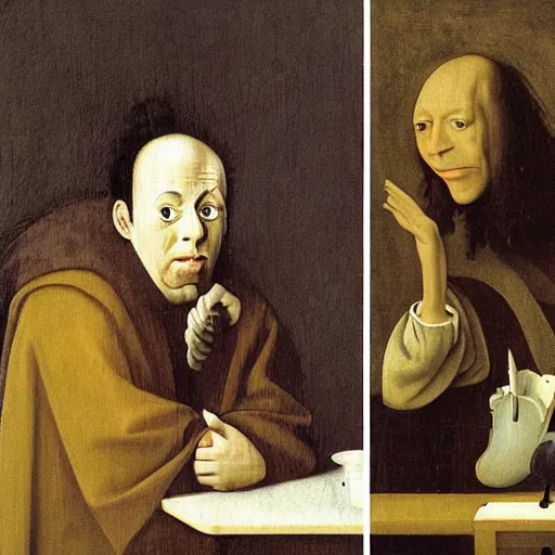 Prompt: Seinfeld by Hieronymous Bosch