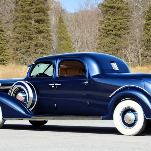 Image similar to dark blue 1 9 3 6 chrysler airstream