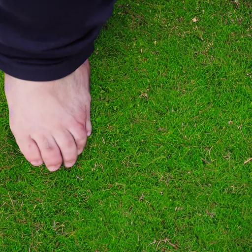 a person about to touch grass, Stable Diffusion