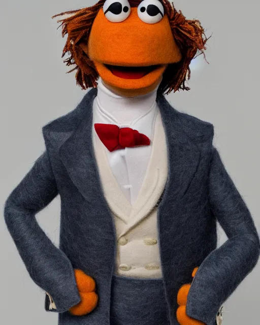 Image similar to adin ross as a muppet. highly detailed felt. hyper real photo. 4 k.