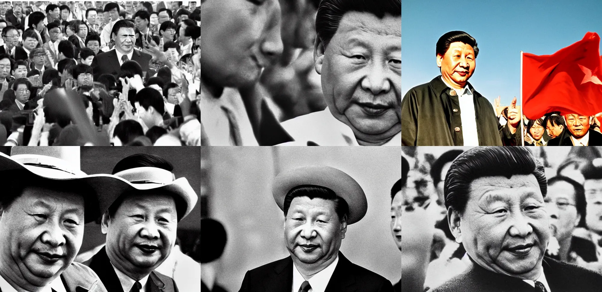 Prompt: xi jinping once upon a time in the west 1 9 6 8, low angle shot