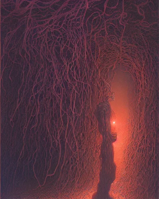 Prompt: conjuring!!! an image!!! from noise!!!, by donato giancola, zdzisław beksinski, and larry elmore, intricate, chaotic, hopefull, volumetric lighting