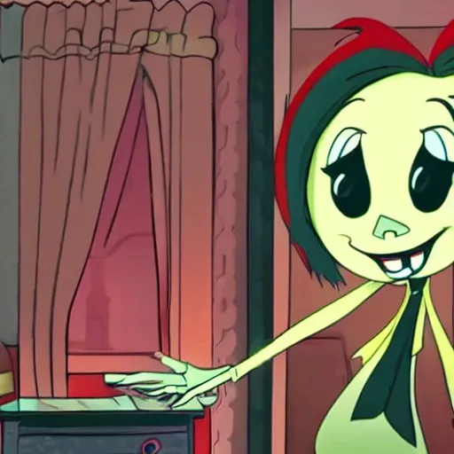 Prompt: a screenshot of Gerard Way in Hazbin Hotel (2019)