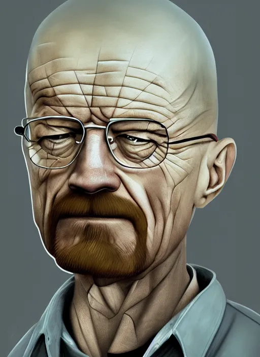 Image similar to walter white by hieronymus bosch, detailed digital art, trending on Artstation