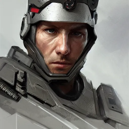 Image similar to concept art of a portrait by greg rutkowski, a soldier of the eternal empire wearing silver tactical gear, star wars expanded universe, smooth, sharp focus, artstation hq.