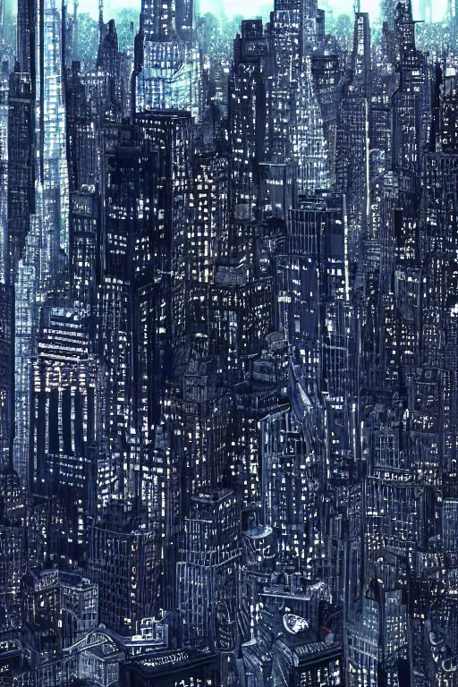 Prompt: new york skyline 2 2 0 0 sci - fi intricate, hyper detailed, accent lighting, dramatic light, 4 k octane render