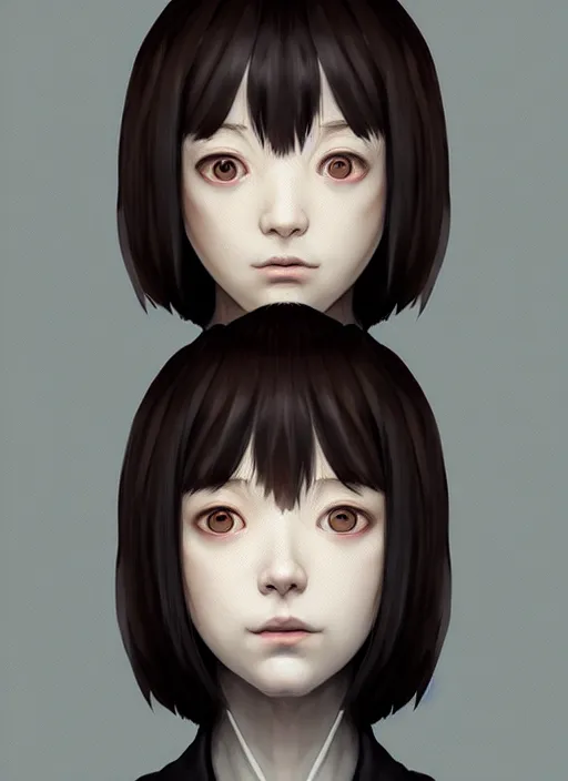 Image similar to symmetry!! portrait of lain, serial experiments : lain, intricate, elegant, highly detailed, digital painting, artstation, concept art, smooth, sharp focus, illustration, by bartek fedyczak, erak note, tooth wu, neil richards, kan liu, siwoo kim, jisu choe