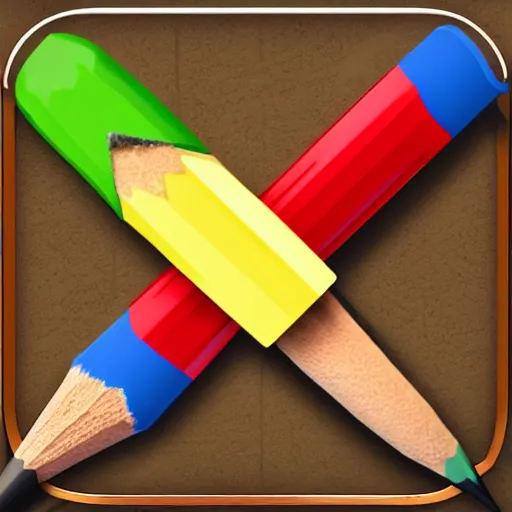 Prompt: pixar pencil as of clans app icon