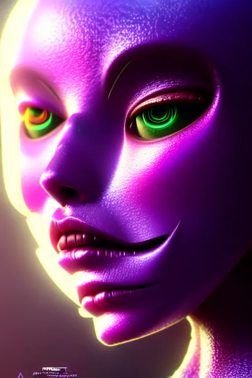 Prompt: ultra detailed, ethereal closeup photo of female android, flowerpunk, studio photo, floodlight, fantasy art, octane render, unreal engine, dia de los muertos, photorealistic concept art, triadic color scheme, art by artgerm and wlop and giger and greg rutkowski and alphonse mucha, 8 k