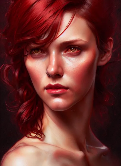 Image similar to ultra realistic illustration, will graham. dark red, blood, intricate, highly detailed, digital painting, artstation, concept art, smooth, sharp focus, illustration, art by artgerm and greg rutkowski and alphonse mucha and wlop