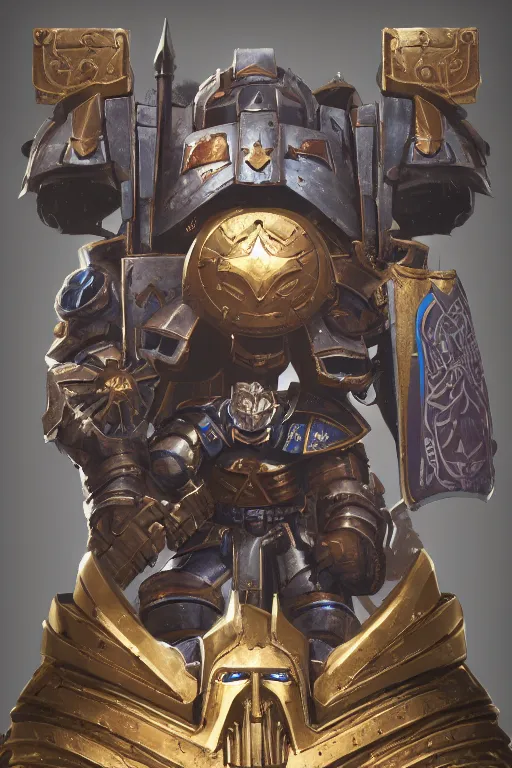 Image similar to armor portrait heros warhammer 4 0 k horus heresy fanart - the primarchs emperor by johannes helgeson animated with vfx concept artist & illustrator global illumination ray tracing hdr fanart arstation zbrush central hardmesh 8 k octane renderer comics stylized