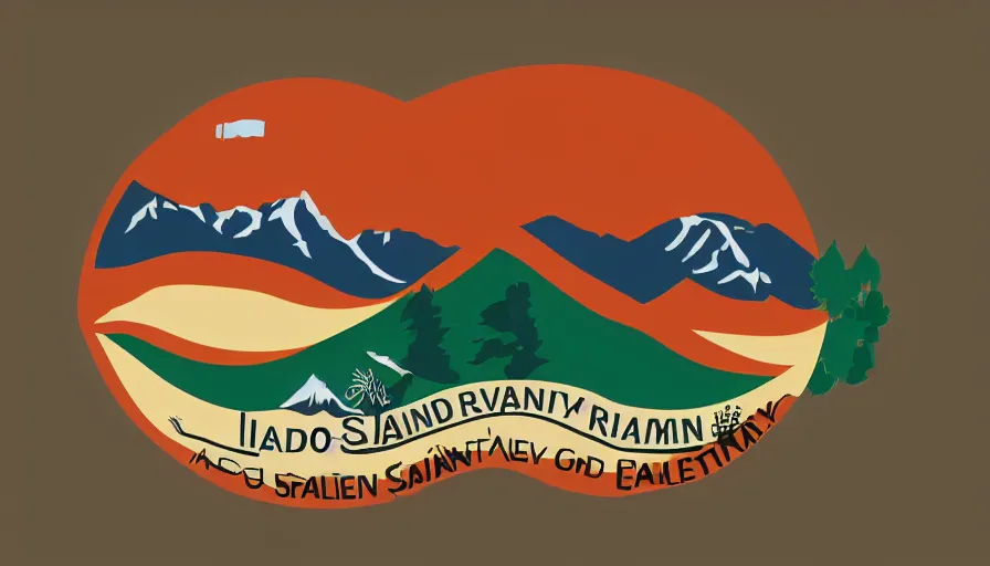 Prompt: A flag representing Idaho's Salmon River mountain valley, vector graphic, vexillology,