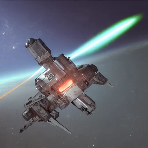 Prompt: realistic orbital laser strike viewed from the surface, 4K render