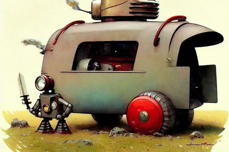 Image similar to adventurer ( ( ( ( ( 1 9 5 0 s retro future robot android mouse rv wagon tonka robot. muted colors. ) ) ) ) ) by jean baptiste monge!!!!!!!!!!!!!!!!!!!!!!!!! chrome red