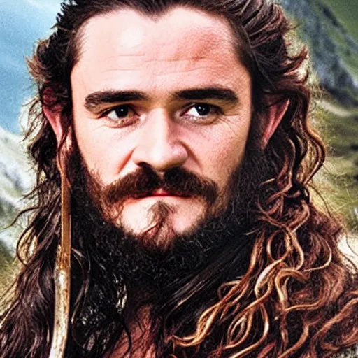 Prompt: Orlando Bloom as Gimli