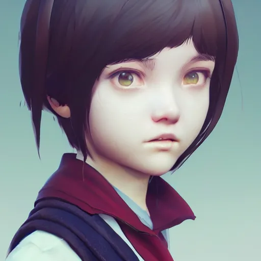 Prompt: worksafe. insanely detailed. by wlop, ilya kuvshinov, krenz cushart, greg rutkowski, pixiv. zbrush sculpt, octane, maya, houdini, vfx. close - up gentle schoolgirl. cinematic dramatic atmosphere, sharp focus, volumetric lighting.