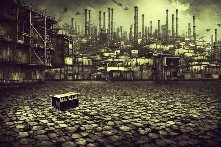 Image similar to simplicity, gothic river favela honeybee hive, urban environment, industrial factory, apocalyptic, somber, award winning art, epic dreamlike fantasy landscape, ultra realistic,