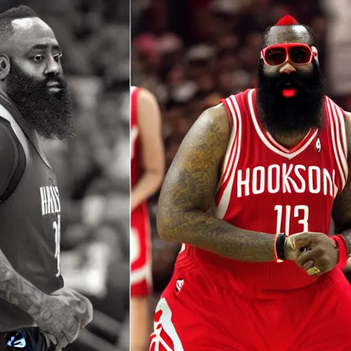 Image similar to Rick Ross as James Harden