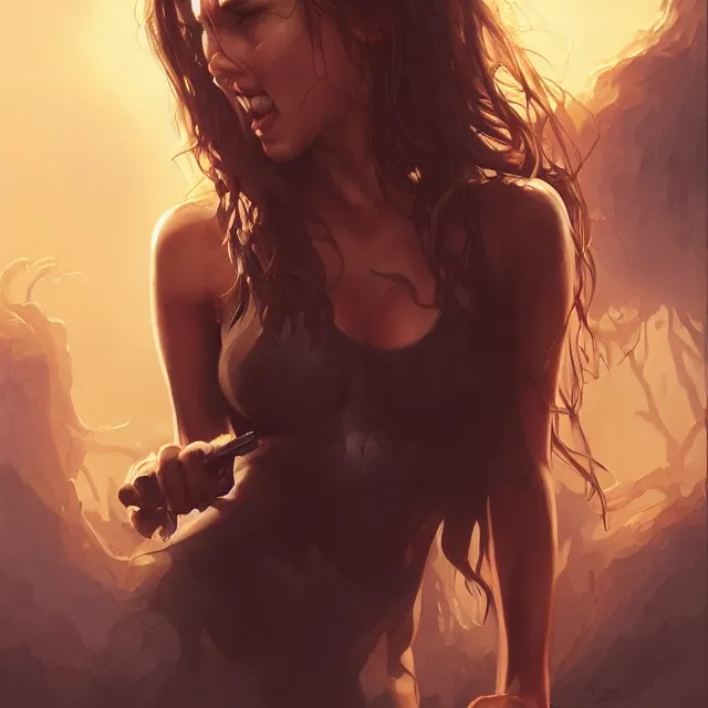 Image similar to the thing jessica alba john carpenter by stanley artgerm lau, wlop, rossdraws, frank frazetta, andrei riabovitchev, marc simonetti