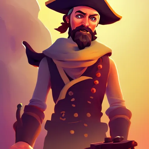 Image similar to painting jack the pirate on sea of thieves game avatar hero smooth face median photoshop filter cutout vector behance hd by jesper ejsing, by rhads, makoto shinkai and lois van baarle, ilya kuvshinov, rossdraws, illustration, art by ilya kuvshinov and gustav klimt