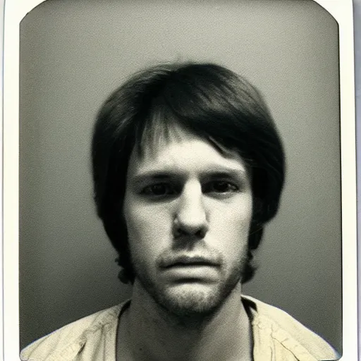Image similar to Mugshot Portrait of Bad Luck Brian, taken in the 1970s, photo taken on a 1970s polaroid camera, grainy, real life, hyperrealistic, ultra realistic, realistic, highly detailed, epic, HD quality, 8k resolution, body and headshot, film still, front facing, front view, headshot and bodyshot, detailed face, very detailed face