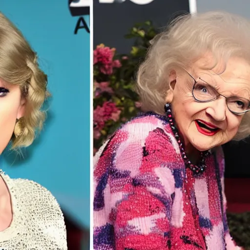 Image similar to taylor swift. pixar. kills betty white.