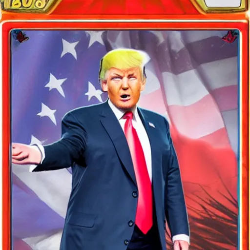 Image similar to donald trump as a yu - gi - oh card character