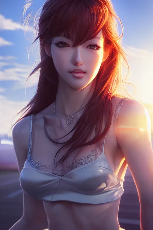 Image similar to the best rates on the open road, occlusion shadow, specular reflection, rim light, unreal engine, octane render, artgerm, artstation, art by hiroaki samura and jiro matsumoto and yusuke murata, high quality, intricate detailed 8 k, beautiful shape of face and body, sunny day