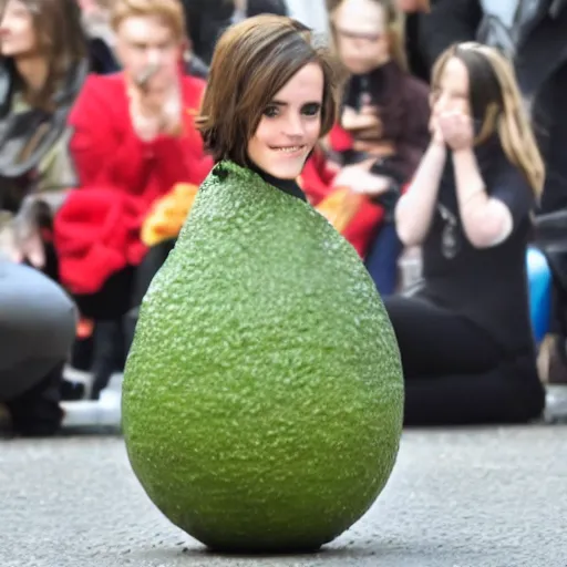 Image similar to emma watson as an avocado chair