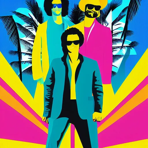 Image similar to miami vice artwork, 4 k digital art, 8 0's style