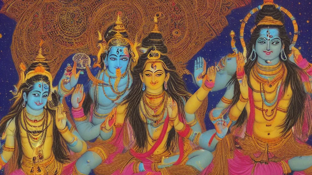 Prompt: the cosmic dance of lord shiva