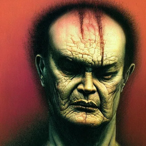 Prompt: a portrait of dril painted by zdzislaw beksinski