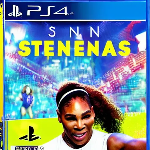 Image similar to video game box art of a ps 4 game called serena williams dance craze, 4 k, highly detailed cover art.