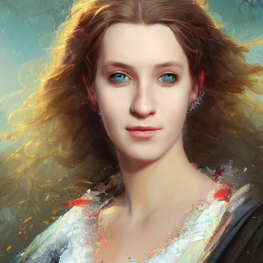 Prompt: portrait of a german woman ( 3 1 ) from germany in 2 0 2 1, an oil painting by ross tran and thomas kincade