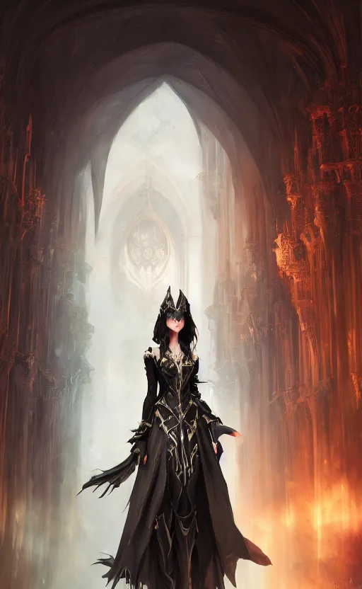 Image similar to Alchemy Imperial Princess knight gothic girl, volumetric lighting, digital painting, highly detailed, artstation, sharp focus, illustration, concept art, ruan jia, steve mccurry, amazing composition, fractal flame, gothic arch frame