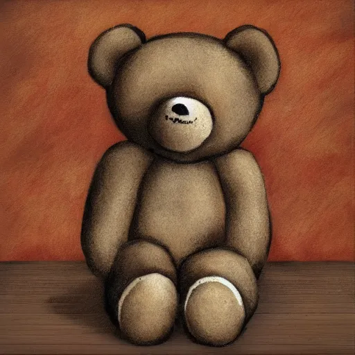 Image similar to teddy bear throwing up, photorealistic