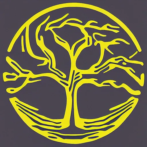 Prompt: a logo of a tree in the y 2 k style, created by the designers republic