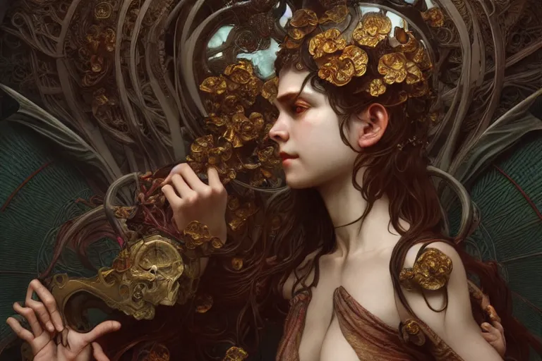 Image similar to ultra realistic, vykos, tzimisce, flesh, metamorphosis, vampire, sabbat, body horror, intricate details, eerie, highly detailed, octane render, 8 k, art by artgerm and alphonse mucha and greg rutkowski