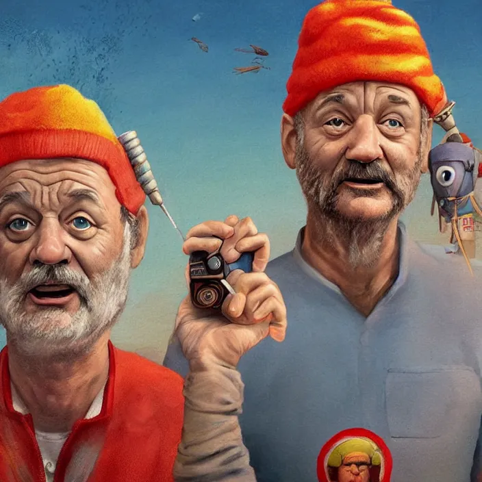 Image similar to portrait of bill murray as steve zissou, painting in the style of wes anderson. intricate artwork. by Randolph Stanley Hewton. octane render, trending on artstation, greg rutkowski very coherent symmetrical artwork. cinematic, high detail, octane render, 8k, iridescent accents