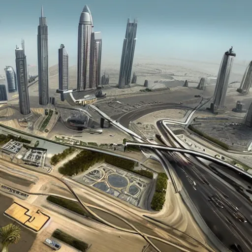 Image similar to gta : dubai, concept art