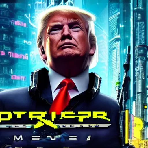 Image similar to Donald Trump in Cyberpunk 2077